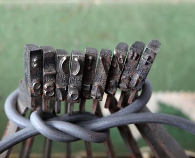 Eski daktilo düğmeleri closeup