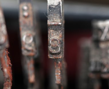 Eski daktilo düğmeleri closeup