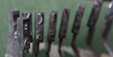 Eski daktilo düğmeleri closeup