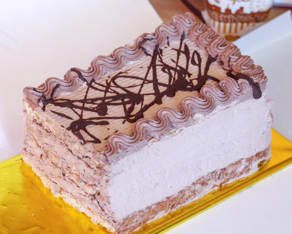 Lekkere taart macro, textuur, chocolade — Stockfoto