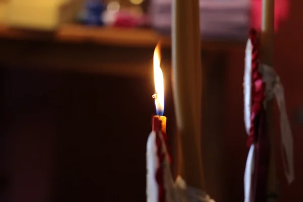 Flamme einer Kerze aus nächster Nähe — Stockfoto