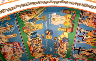 Freskler Makedonya bir Ortodoks Kilisesi