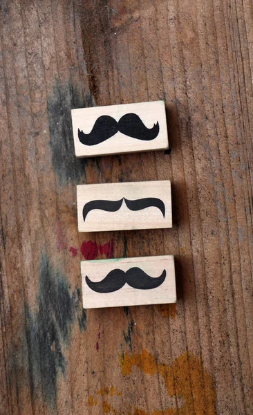 髭スタンプ。Movember メンズ健康意識概念. — ストック写真