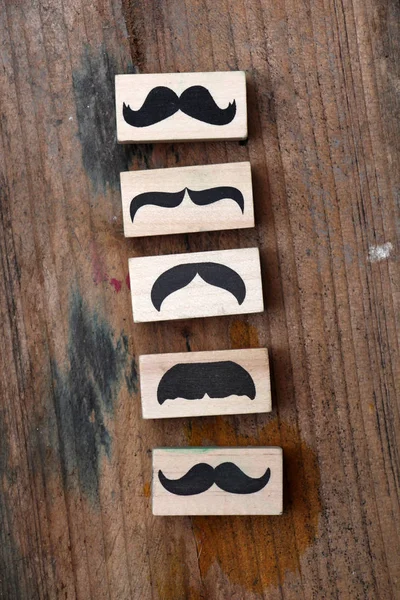 髭スタンプ。Movember メンズ健康意識概念. — ストック写真