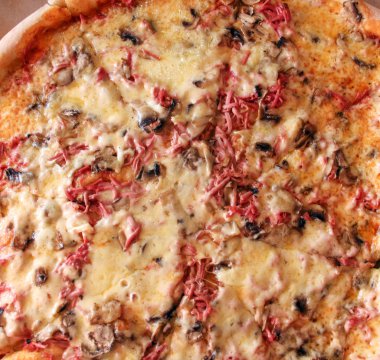 Makro görünümü taze pizza