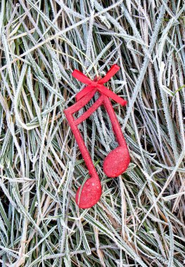 kırmızı parlak dekoratif Noel müzik notlar