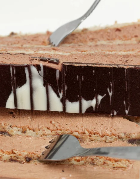 Κέικ σοκολάτας, μακροεντολή γυρίστηκε σε στούντιο — Φωτογραφία Αρχείου