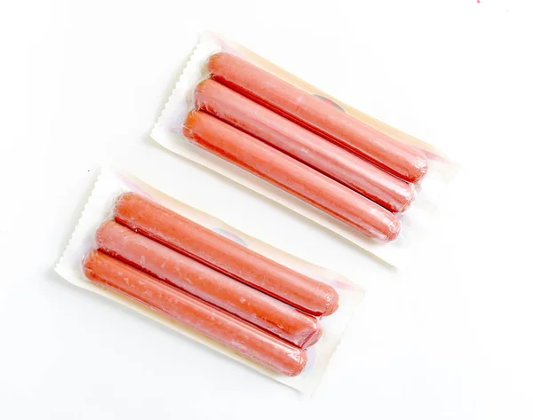 Hot dog sausages on white background — Stock Photo, Image