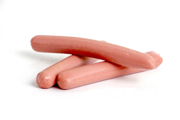 Hot dog sausages on white background — Stock Photo, Image