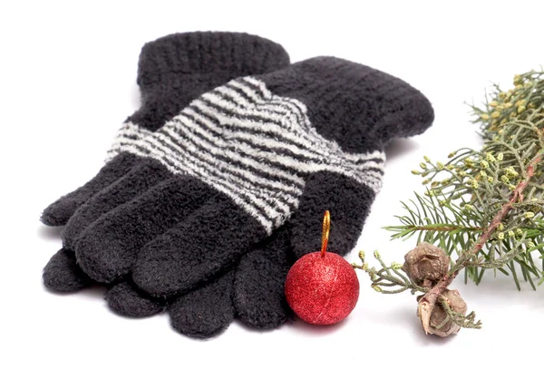 Warme winter wollen handschoenen — Stockfoto