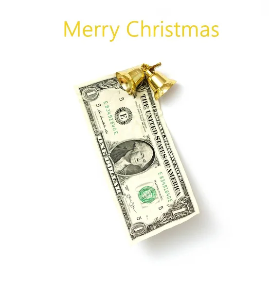 One dollar with christmas decoration elements — Stock Photo, Image