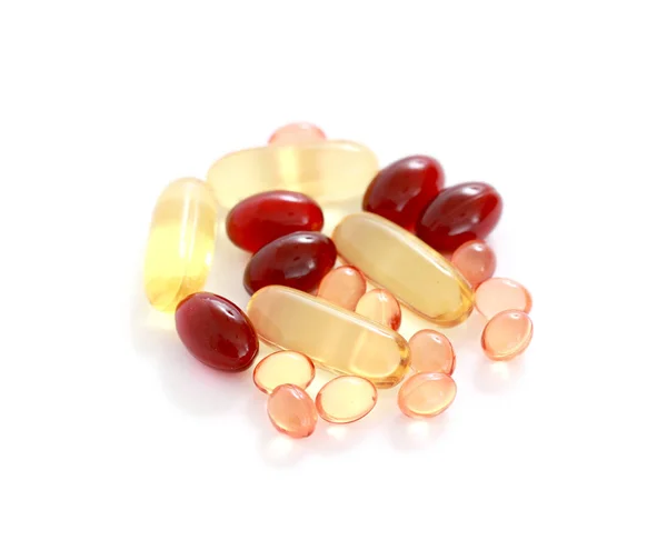 Rybí tuk tobolky, Omega 3, vitamín D — Stock fotografie