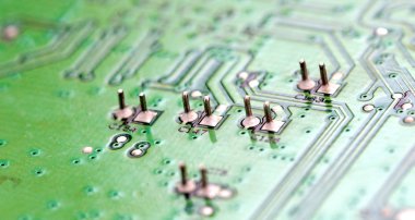 Elektronik devre kartına yakın çekim