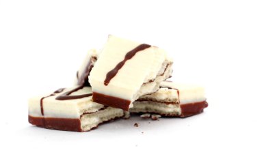 Wafle çikolata bar siyah ve beyaz çikolata kaplı