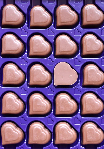 Chocolate hearts , close up