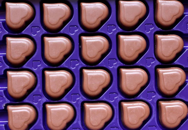 チョコレートのハートをクローズ アップ — ストック写真