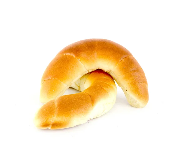 Fresh baked croissanton a white background — Stock Photo, Image