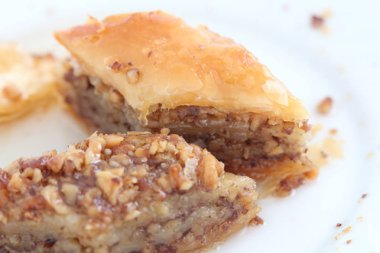 Türk ev yapımı baklava ceviz ve tatlı şurubu
