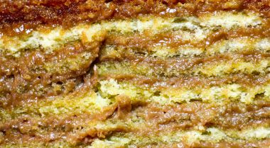 doku ve katmanları bir pasta, makro çekim