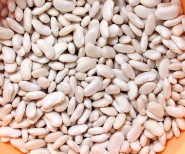 beyaz fasulye plastik bir kabın içinde su