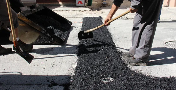 道路や通りの表面の修復, — ストック写真