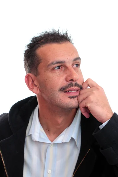 Portrait of an adult man with mustaches — Stock Photo, Image