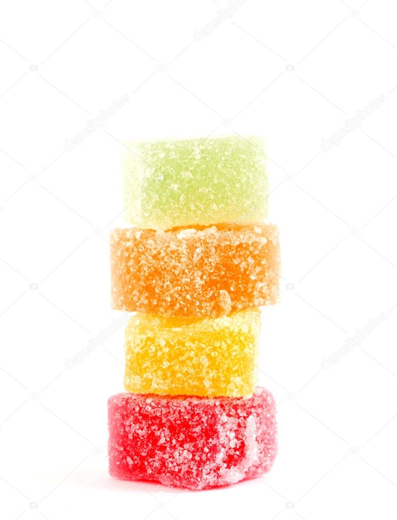 Colored Sweet.Jellies on white bakground