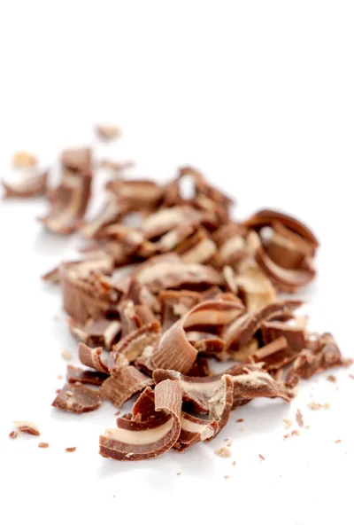 Close up a chocolate peels isolated on white background, — Stock Photo, Image