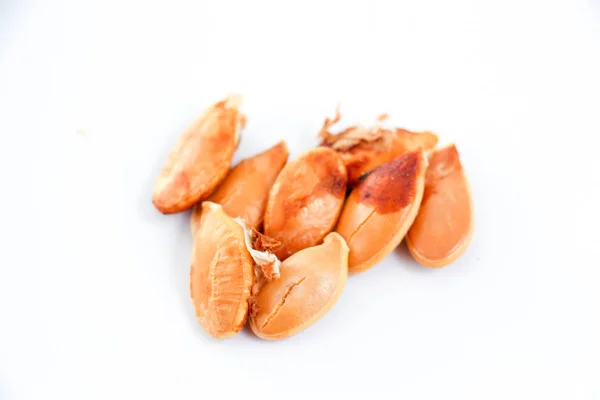 Pumpkin seeds on the white background — Stock Photo, Image