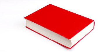 Beyaz üzerine izole edilmiş eski kırmızı kitap