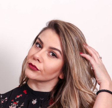 güzel model kız portresi stüdyo