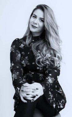 güzel model kız portresi stüdyo,