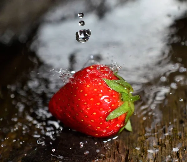 イチゴ。新鮮なベリー フルーツ, — ストック写真