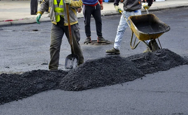 recontruction of a street road, municipal work