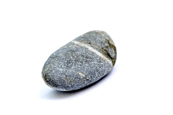 Stein vom Strand im Studio auf weißem Hintergrund — Stockfoto