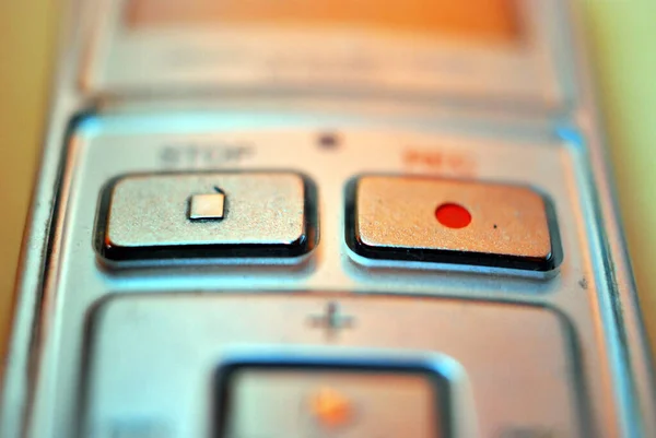 Digital audio recorder dictaphone buttons shallow dof — Stock Photo, Image