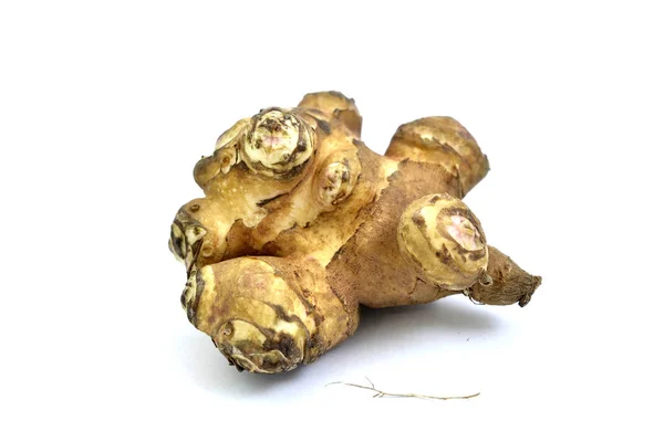 Raw organic Jerusalem artichoke ,Helianthus tuberosus, vegetable on white — Stock Photo, Image