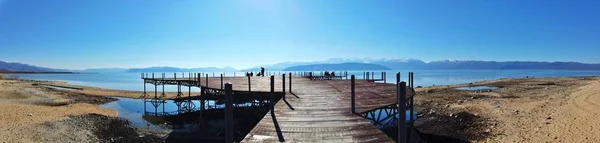 Imagen Panorámica Lago Prespa Macedonia — Foto de Stock