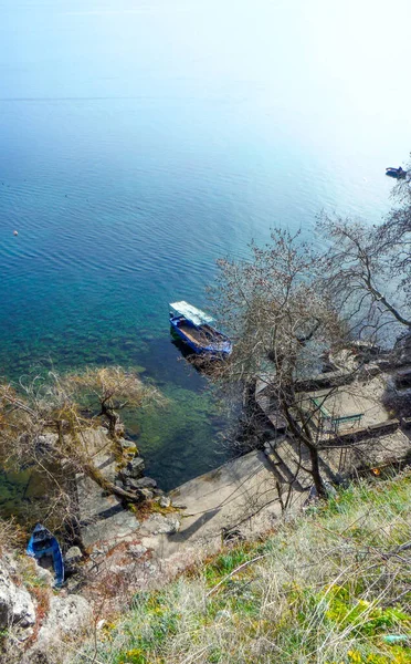 Lago ocrido in macedonia, vista panoramica — Foto Stock