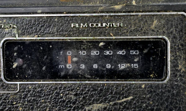 Old Retro Dirty Dusty Movie Camera Coltrols Close — Stock Photo, Image