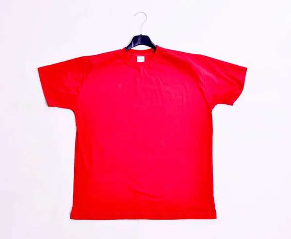 Red Blank Shirt White Background — Stock Photo, Image