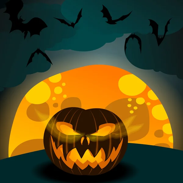 Halloween illustration with Jack O'Lantern — Stock Vector