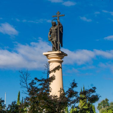 Soçi, Rusya - 29 Eylül 2016: Anıtsal sütun ile bir sta