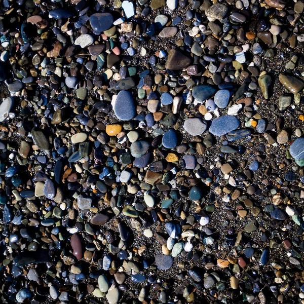 Fond de pierres de mer. des galets de plage. pierres sur la plage — Photo