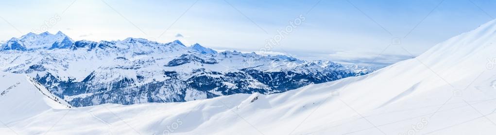 Panorama Of Snow Mountain Winter High Mountains Panorama Stock Photo Image By C Ewastudio