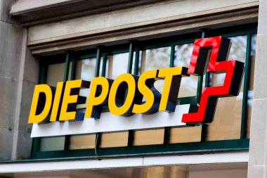 Zürih, İsviçre - 4 Kasım, 2016: İsviçre posta işareti. İsviçre 