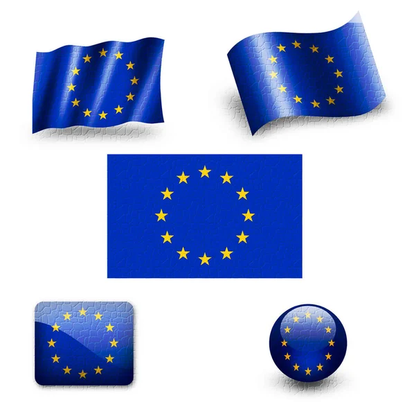 Europe flag icon set — Stock Photo, Image