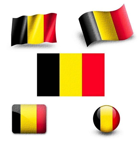 Belgische Flagge gesetzt — Stockfoto