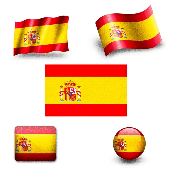 Conjunto de iconos bandera de España — Foto de Stock