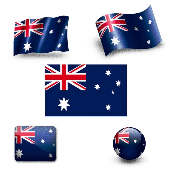 Conjunto de iconos bandera australia — Foto de Stock